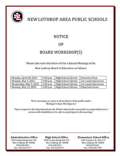 Board Workshops